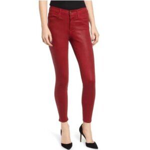 Frame Denim Le High Skinny Coated Red Jeans